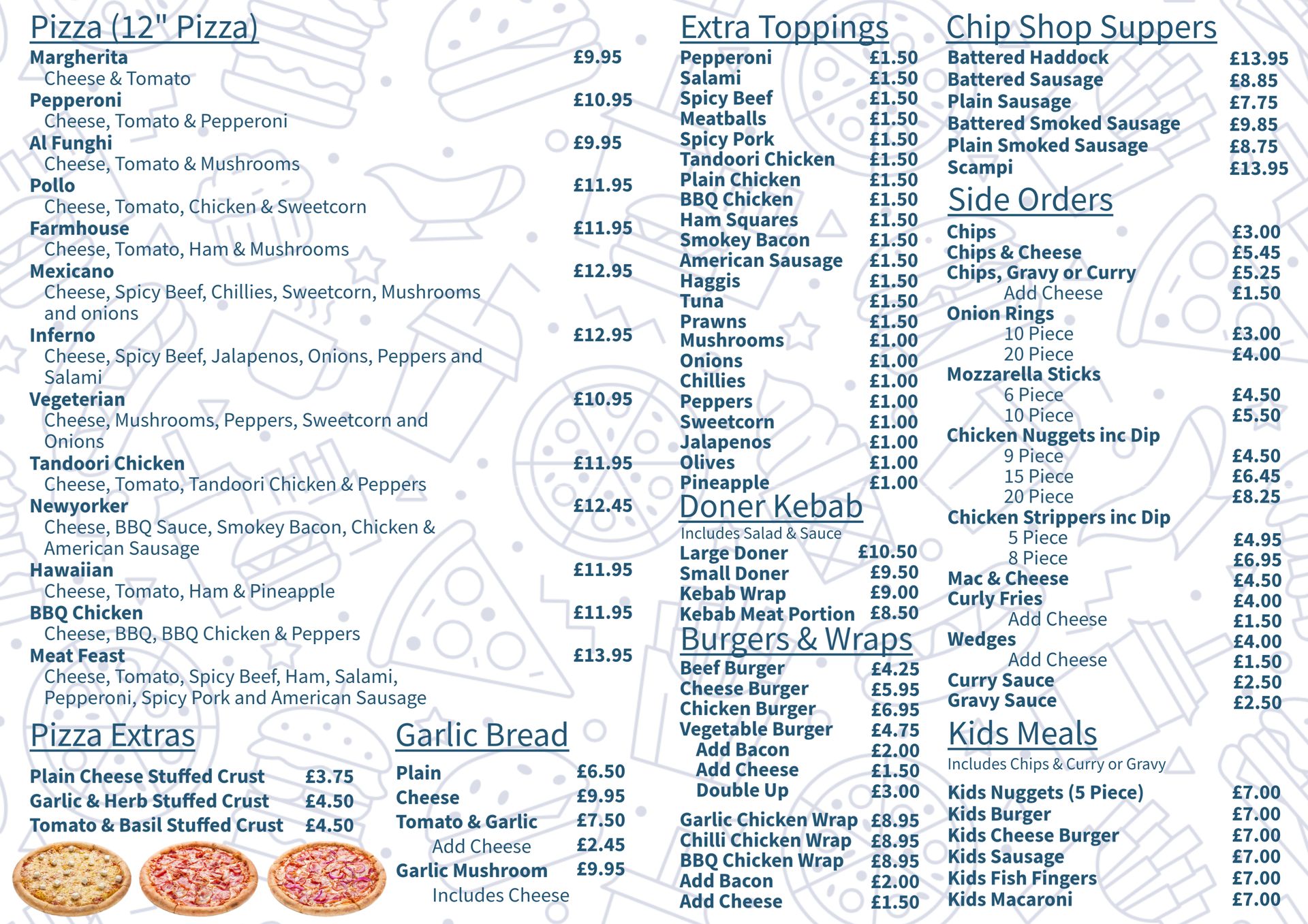 Tides Takeaway Menu